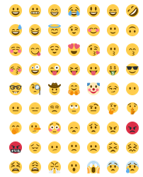 plaatje met enkele tientallen emoji