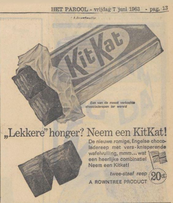 advertentie voor KitKat in een krant